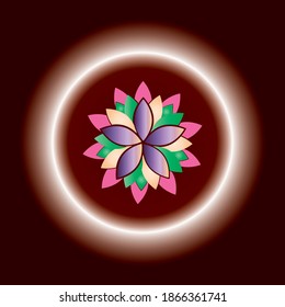 flower 3d logo in illustrator with coded