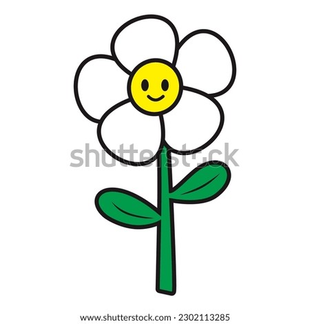 Flower 6 Patch V72 Patch Streetwear, Urban Design Black and White Colors Patch Commercial Us
