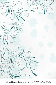 flower abstract background with winter ornament