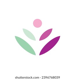 logotipo del vector de spa de belleza abstracto floral