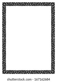 flower abstract black frame isolated