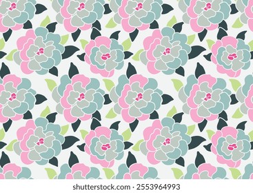 flower abstract , carnation, Seamless pattern for decorating fashion designs, fabrics, wallpapers and prints on a white background.