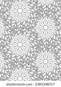 Flower Abstract Coloring Pages -KDP