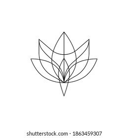 Flower abstract creative geometric logo design vector
