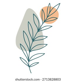 Flower abstract element hand drawn pastel tone flat color vector illustration template design