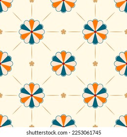 Resumen de flor para tela.sobre fondo amarillo.patrón ilustración vectorial sin costura.