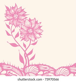 flower and abstract floral background. vector illustration.