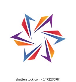 Flower Abstract Geometric Logo Design
