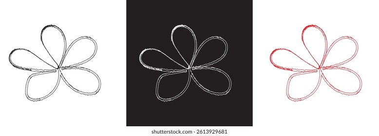 Flower abstract hand drawn brush chalk stroke. Floral grunge abstract brush.  Vector for websites, mobile interfaces, presentations, banner, visual branding etc. Vector illustration. EPS 10