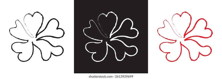 Flower abstract hand drawn brush chalk stroke. Floral grunge abstract brush.  Vector for websites, mobile interfaces, presentations, banner, visual branding etc. Vector illustration. EPS 10