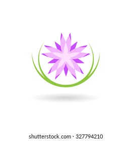 Flower abstract logo design template. Creative vector illustration.