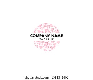 Flower abstract Logo design vector template Linear style
