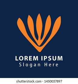 Flower abstract Logo design vector template Linear style.