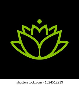 Flower abstract Logo design vector template Linear style
