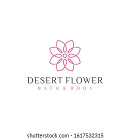 Flower abstract Logo design vector template Linear style.