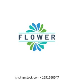 Flower abstract Logo design vector template. Nature icon logotype 
