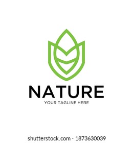 Flower abstract Logo design vector template Linear style.