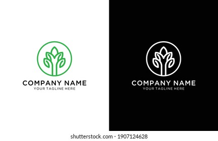 Abstraktes Logo-Design, Vektorgrafik-Vorlage Linear-Stil.