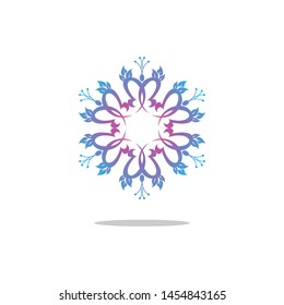 flower with a abstract logo template