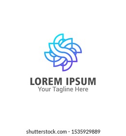 flower abstract logo template download modern style