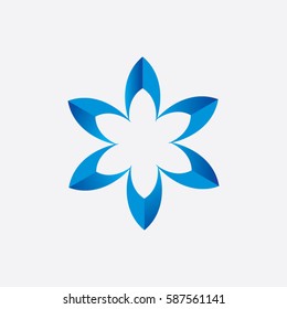 Flower abstract logo vector icon design template Garden symbol Eco concept Ecology sign Fresh Green plant for Cosmetics, beauty, health