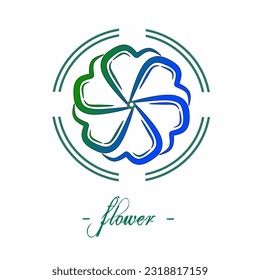 flower abstract logo in white background