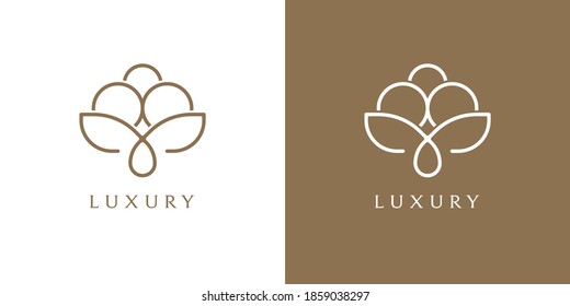 flower abstract luxury logo vector template for business.
