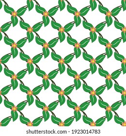 Flower abstract on leaf seamless pattern. Fashion graphic background design. Modern stylish texture. Colorful floral template for prints, textiles, wrapping, wallpaper, website. Vector illustration.