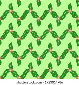 Flower abstract on leaf seamless pattern. Fashion graphic background design. Modern stylish texture. Colorful floral template for prints, textiles, wrapping, wallpaper, website. Vector illustration.