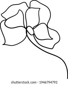 Flower. Abstract flower on a white background, design elements. Vector  stock illustration. One line. 