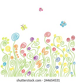 flower abstract on white background, summer