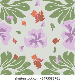 Flower abstract pattern Ikat semless pattern for fabric, wallpaper, tiles, traditional seamless , Aztec, tribal. Hmong, Native American Indian, Pattern design for wrap, carpet, decorative illustion
 