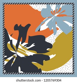 flower abstract pattern for scarf design