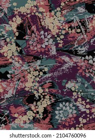 flower abstract  pattern textile illustration        