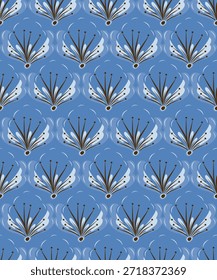 Patrón abstracto de la flor, flor Abstractas de la tinta. Pincel dibujado a mano. flores, hojas, flores, motivo boho. Vector botánico. Fondo de la textura de la flor del patrón inconsútil del art deco.
