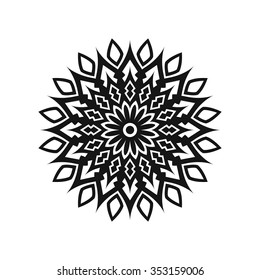 Flower. Abstract round decorative ornament.