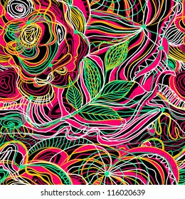 Flower Abstract Seamless Pattern