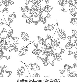 Flower abstract seamless pattern background.