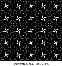 Flower abstract seamless pattern. Fashion graphic background design. Modern stylish abstract texture. Monochrome template for prints, textiles, wrapping, wallpaper, website etc. VECTOR illustration