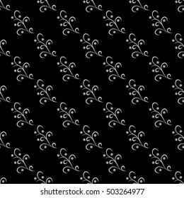Flower abstract seamless pattern. Fashion graphic background design. Modern stylish abstract texture. Monochrome template for prints, textiles, wrapping, wallpaper, website etc. VECTOR illustration