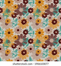 Flor Resumen de ilustraciones de patrón sin fisuras para la tela de moda y todas las impresiones.Colores de época.