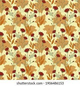 Flor Resumen de ilustraciones de patrón sin fisuras para la tela de moda y todas las impresiones.Estilo de vintage.