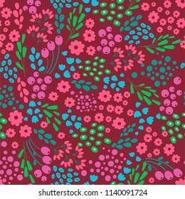 Flower abstract seamless pattern, texture, background. vector design.