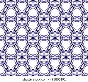 flower abstract seamless pattern. vector. blue gradient