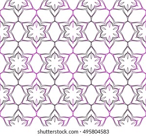 flower abstract seamless pattern. vector. purple gradient