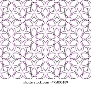 flower abstract seamless pattern. vector. purple gradient