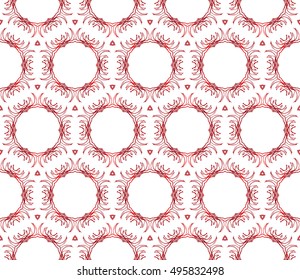flower abstract seamless pattern. vector. red gradient