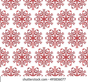 flower abstract seamless pattern. vector. red gradient