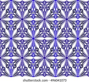 flower abstract seamless pattern. vector. blue gradient