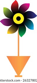 Forma abstracta de la flor . Flor llena del color con el fondo blanco. Conjunto de tulipanes Ilustración vectorial